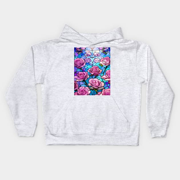 Stained Glass Roses Kids Hoodie by Chance Two Designs